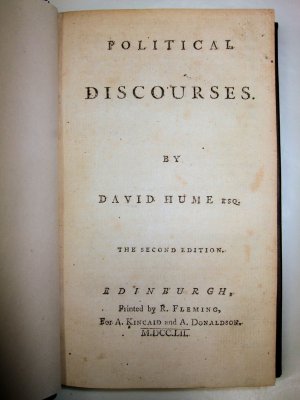 Political Discourses. The second edition. Edinburgh, A. Kincaid & A. Donaldson, 1752.