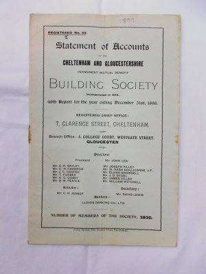 Statement of Accounts of the Cheltenham and Gloucestershire Permanent Mutual Benefit Building Society