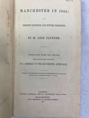 Manchester in 1844; its present condition and future prospects. London: Simpkin, Marshall, and Co., 1844.
