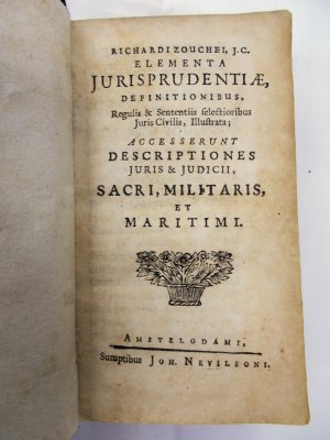 Elementa Jurisprudentiae Definitionibus. Amsterdam, Joh. Nevilsoni, [1651].