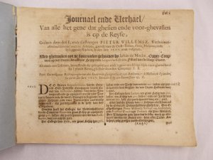 Journael ende verhael von alle het gene dat ghesien ende voor-ghevallen is op de reyse, gedaen door. [Amsterdam, Joannes Janssonius, 1645].
