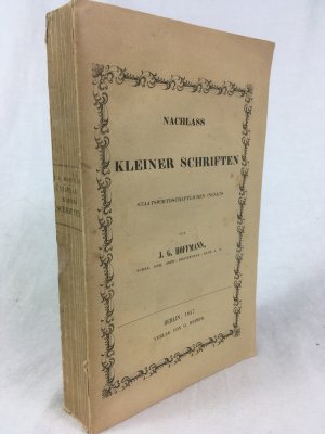 Nachlass kleiner Schriften staatswirthschaftlichen Inhalts. Berlin, G. Reimer, 1847.
