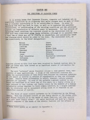Report of the Mission on Japanese Combines. Part I: Analytical and Technical Data. Washington, D.C., U.S. G.P.O., 1946.