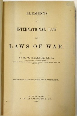 Elements of International Law and Laws of War. Philadelphia, Lippincott, 1866.