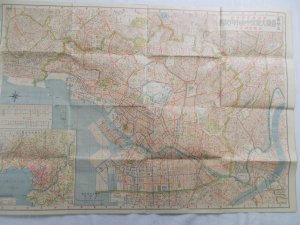 番地入最新大東京中央市内地圖　隣接新區界明細　區画整理完了　第3版　昭和8年　東京刊