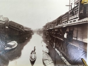 大型古写真　「大阪　川口の裏川」　撮影者不明、明治１３年頃.