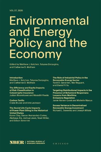 Environmental and Energy Policy and the Economy. Volume 7.