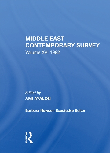 Middle East Contemporary Survey, Volume Xvi, 1992.