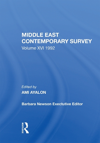 Middle East Contemporary Survey, Volume Xvi, 1992.