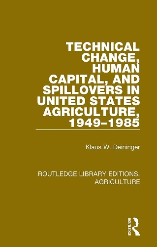 Technical Change, Human Capital, and Spillovers in United States Agriculture, 1949-1985.