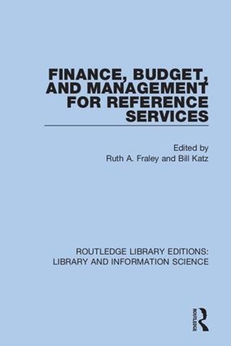Finance, Budget, and Management for Reference Services.
