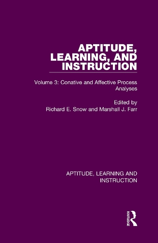 Aptitude, Learning, and Instruction: Volume 3: Conative and Affective Process Analyses.