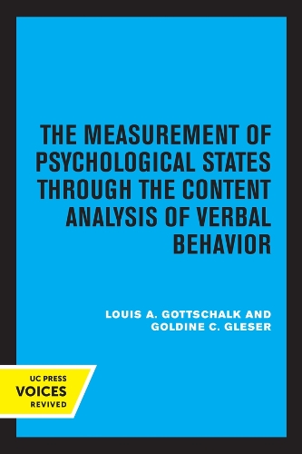 The Measurement of Psychological States Through the Content Analysis of Verbal Behavior.