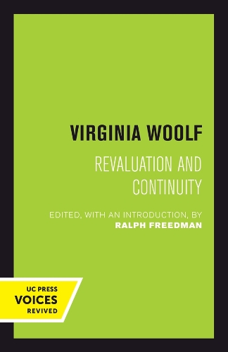 Virginia Woolf: Revaluation and Continuity.