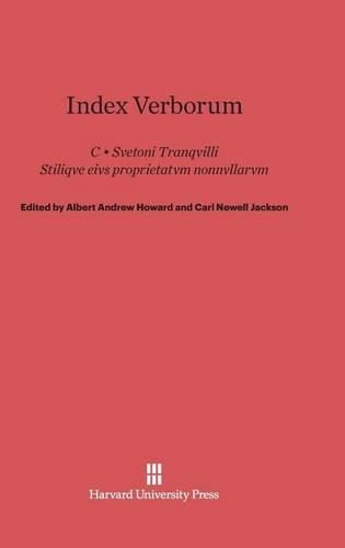Index Verborum: Stilique Eius Proprietatum Nonnullarum. Reprint 2014