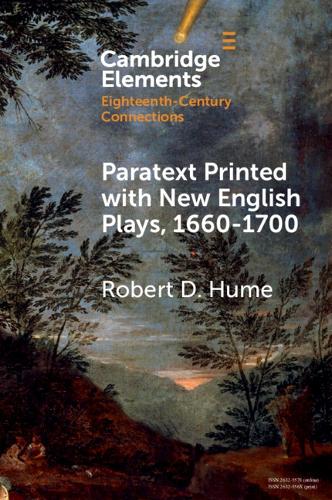 Paratext Printed with New English Plays, 1660-1700.