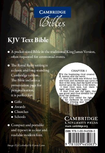 KJV Ruby Text Bible, KJ221:T, Black Hardback.