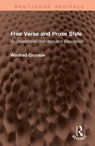 Free Verse and Prose Style: An Operational Definition and Description.