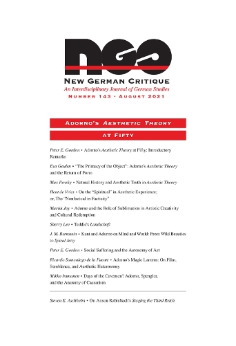 Adorno's Aesthetic Theory at Fifty.