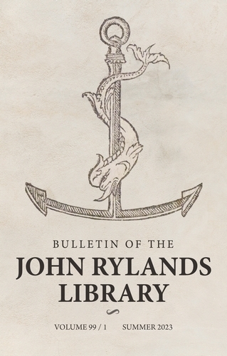 Bulletin of the John Rylands Library 99/1: The Aldine Edition of the Ancient Greek Epistolographers: Roots and Legacy