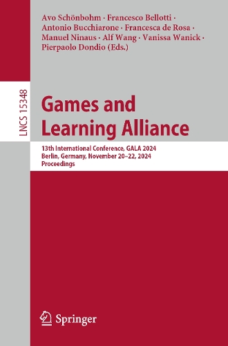 Games and Learning Alliance: 13th International Conference, GALA 2024, Berlin, Germany, November 20-22, 2024, Proceedings.