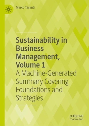 Sustainability in Business Management. Volume 1