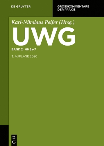 UWG. Gesetz gegen den unlauteren Wettbewerb. Grosskommentar. Band 2
