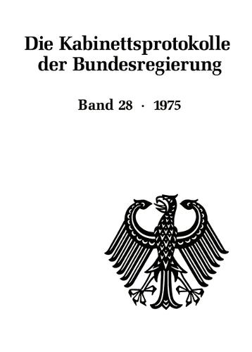 Die Kabinettsprotokolle der Bundesregierung. Band 28