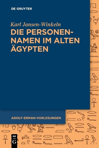 Die Personennamen im Alten Aegypten.