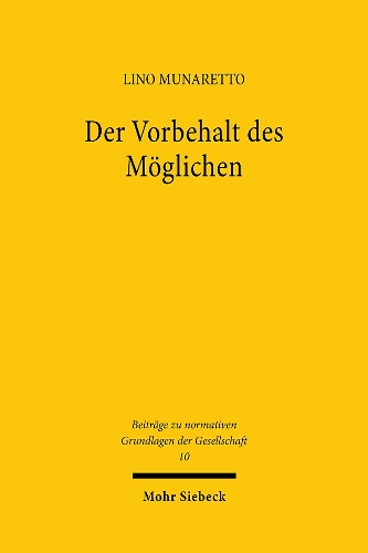 Der Vorbehalt des Moeglichen