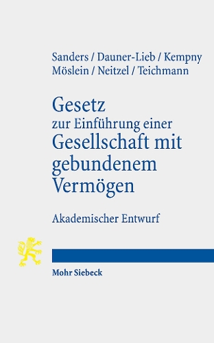 Gesetz zur Einfuehrung einer Gesellschaft mit gebundenem Vermoegen
