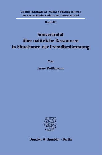 Souveraenitaet ueber natuerliche Ressourcen in Situationen der Fremdbestimmung.