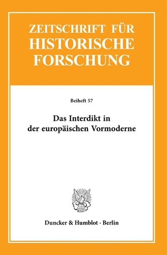 Das Interdikt in der europaeischen Vormoderne.