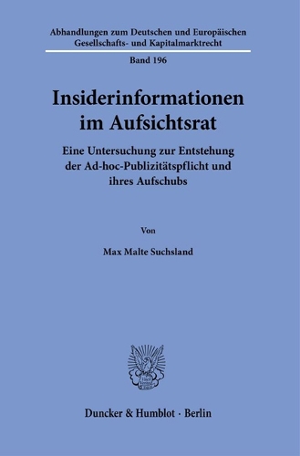 Insiderinformationen im Aufsichtsrat