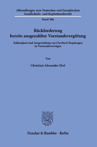Rueckforderung bereits ausgezahlter Vorstandsverguetung