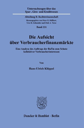 Die Aufsicht ueber Verbraucherfinanzmaerkte