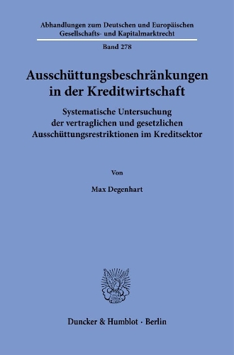 Ausschuettungsbeschraenkungen in der Kreditwirtschaft