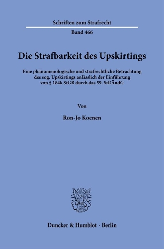 Die Strafbarkeit des Upskirtings