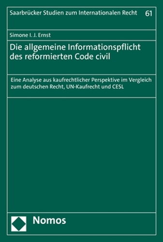 Die allgemeine Informationspflicht des reformierten Code civil