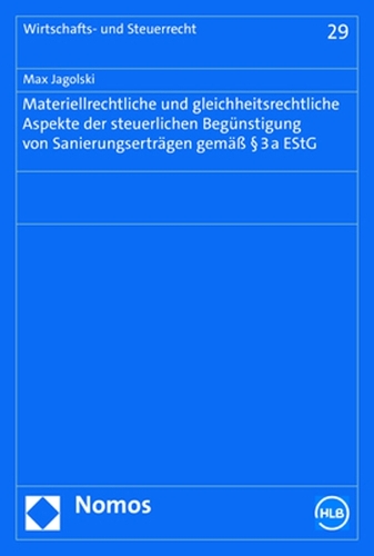 Materiellrechtliche und gleichheitsrechtliche Aspekte der steuerlichen Beguenstigung von Sanierungsertraegen gemaess Paragr. 3a EStG.