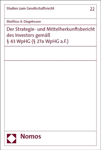 Der Strategie- und Mittelherkunftsbericht des Investors gemaess Paragr. 43 WpHG (Paragr. 27a WpHG a.F.).