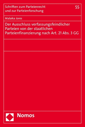 Der Ausschluss verfassungsfeindlicher Parteien von der staatlichen Parteienfinanzierung nach Art. 21 Abs. 3 GG.