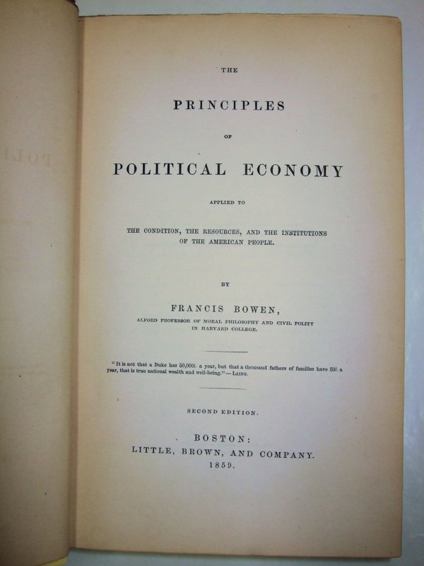 The Principles of Political Economy. Second Edition. Boston: Little, Brown, 1859.