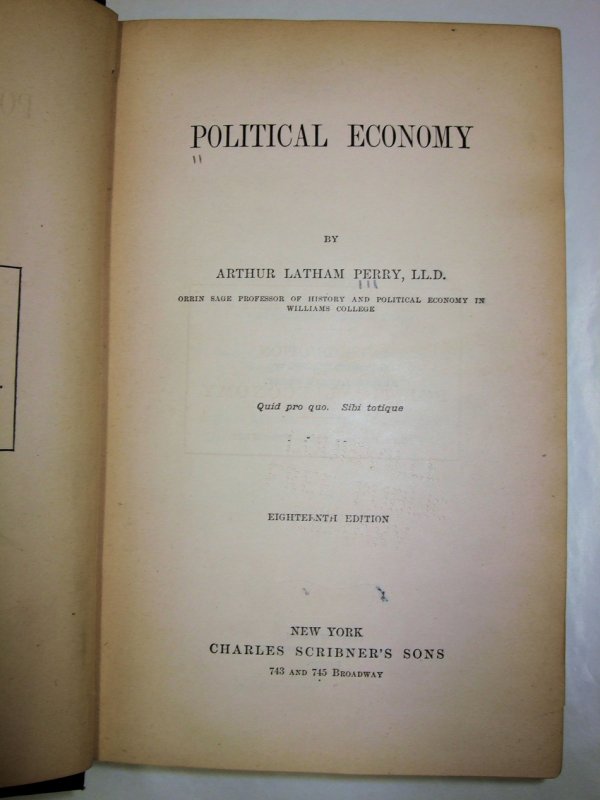 Political Economy. New York, Charles Scribner's Sons, 1883.