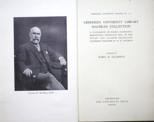 Aberdeen University Library Macbean Collection. Aberdeen, Aberdeen University Press, 1949.