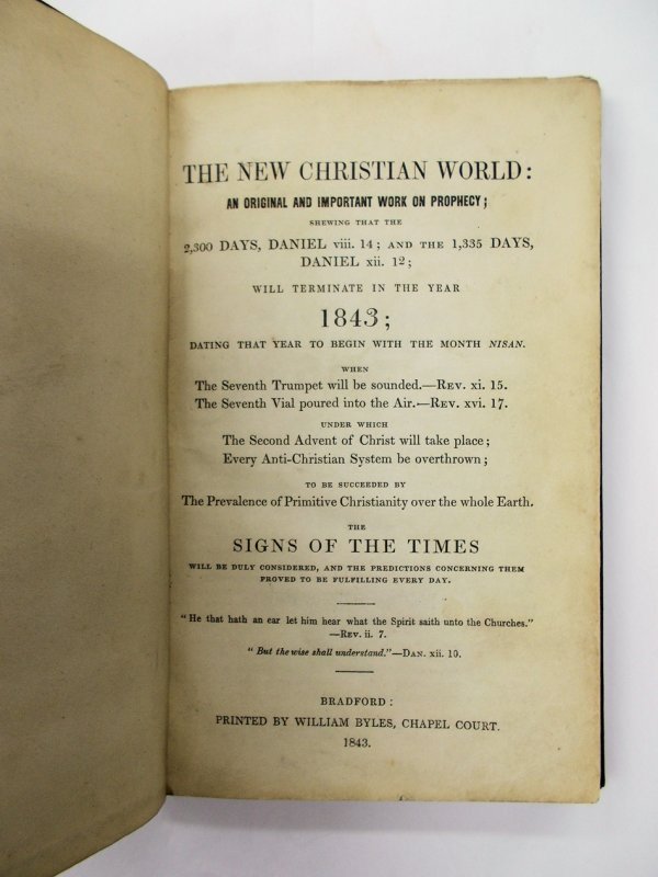 The New Christian World. Bradford: printed by William Byles, 1843.
