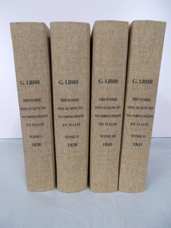 Histoire des Sciences Mathematiques en Italie. Tome 1-4. Paris, Renouard, 1838-41.