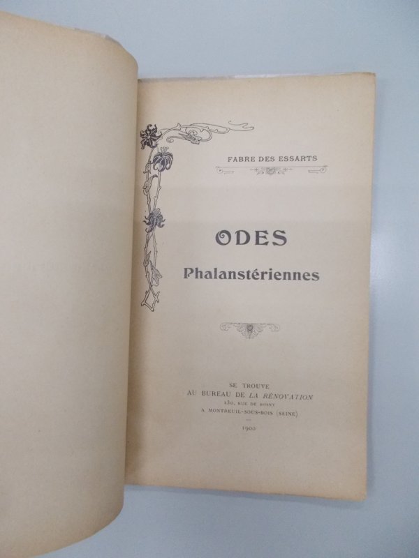 Odes Phalansteriennes. Montreuil-sous-bois. Paris, Bureau de la Revolution, 1900.