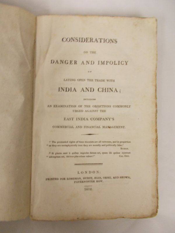 An Infallible Remedy for the High Prices of Provisions. Together with a scheme for laying open the trade to the East-Indies. London, William Bingley, 1768.