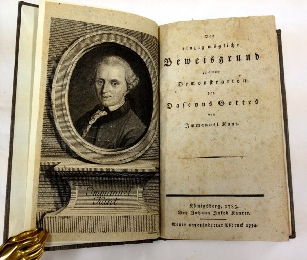 Der einzig moegliche Beweisgrund zu einer Demonstration des Daseyns Gottes. Koenigsberg, Johann Jakob Kanter, 1794.